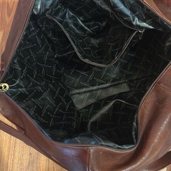 Marino Orlandi Italian brown leather travel bag continental large - Picture 5 of 7